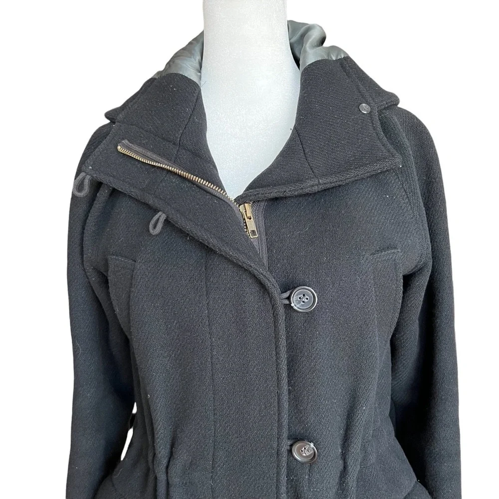 J. CREW Stadium Cloth Nello Gori Wool Duffle Hooded Pea Coat - Picture 3 of 7